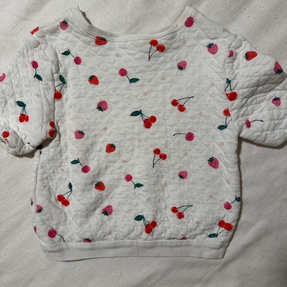 Carter's White Quilted Tee with Cherry and Berry Print Sz 5T - Picture 5 of 5